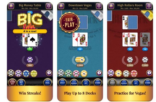 Blackjack casino card game