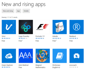 New and rising apps
